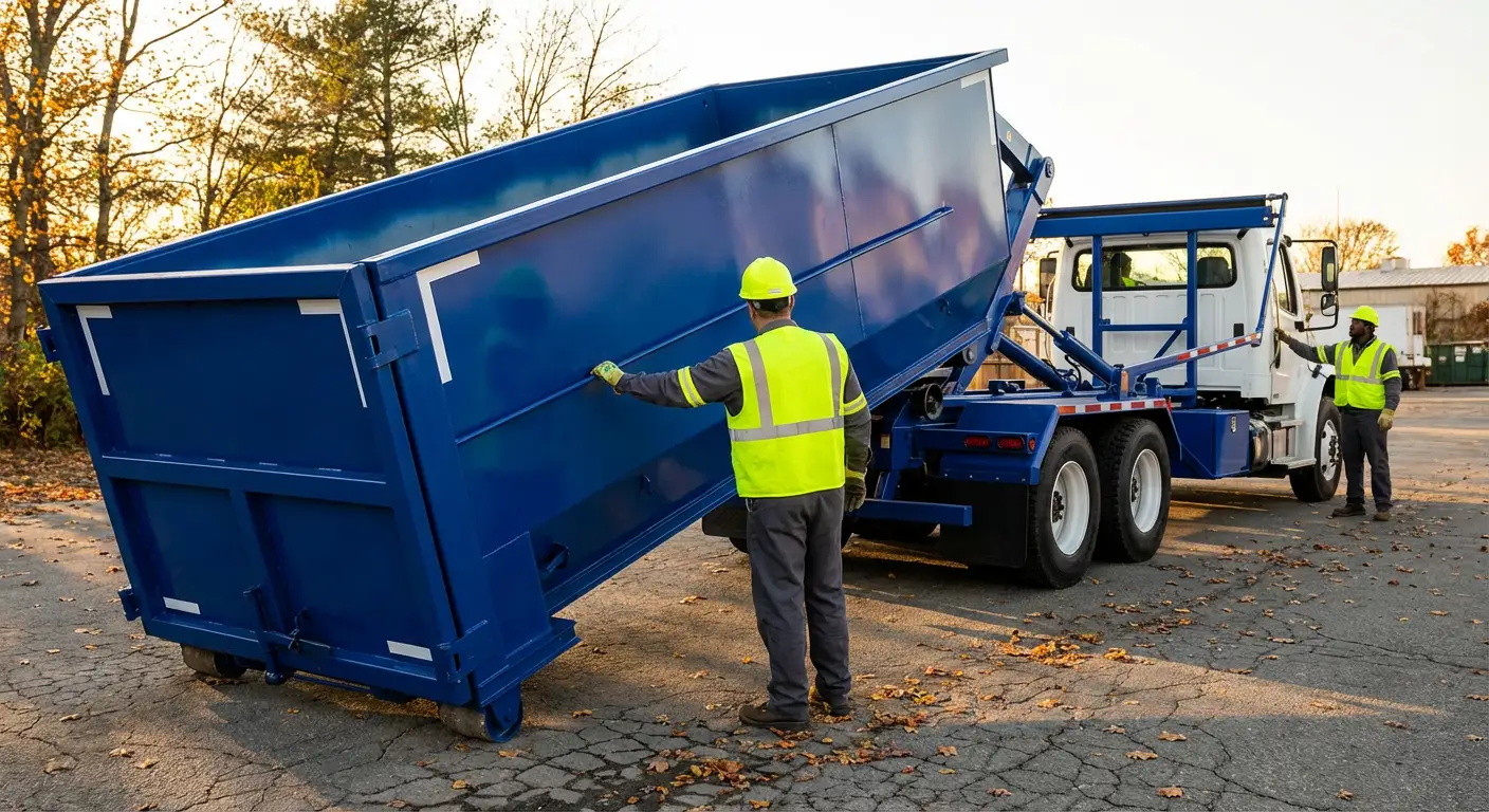 Commercial roll-off dumpster delivery truck in Kittanning, PA