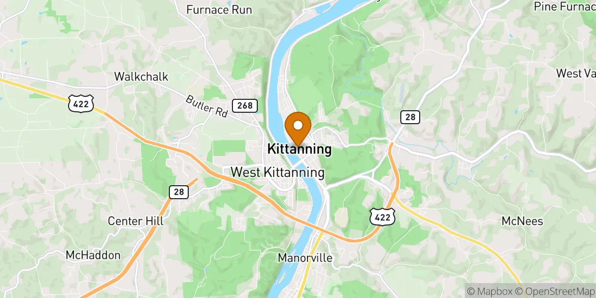 neighborhood map in Kittanning, PA